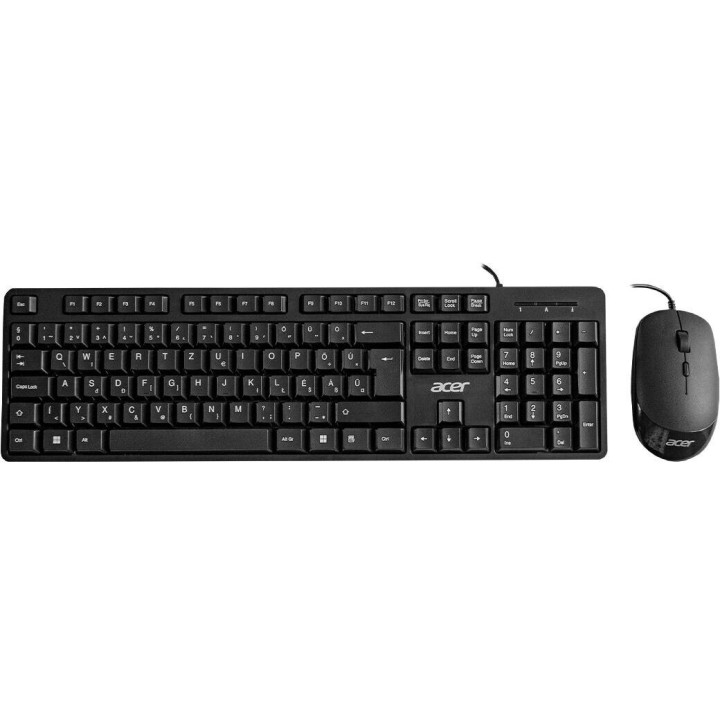 Клавиатура и мишка ACER AKW900+, Жична, QWERTY US, Черна - GP.ACC11.00K - 1