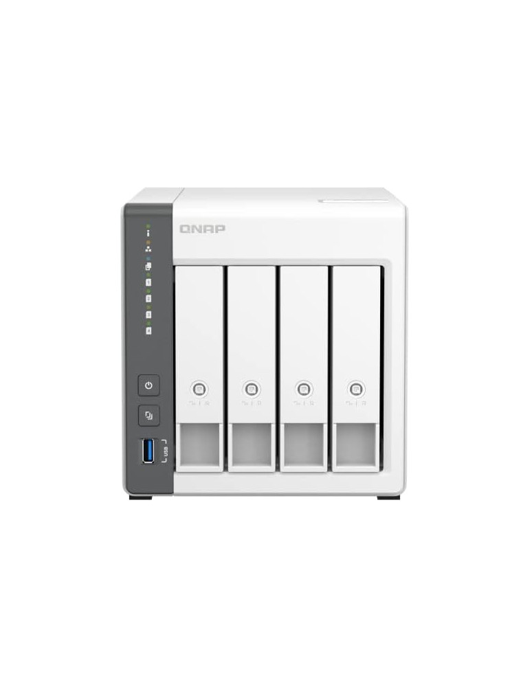 NAS устройство QNAP TS-433-4G-EU, 4-bay 3.5", ARM 4-core 2.0GHz, 4GB RAM, до 308TB, RAID 0/1/5/10, QTS 5.1.7 - 4711103080993 - 1