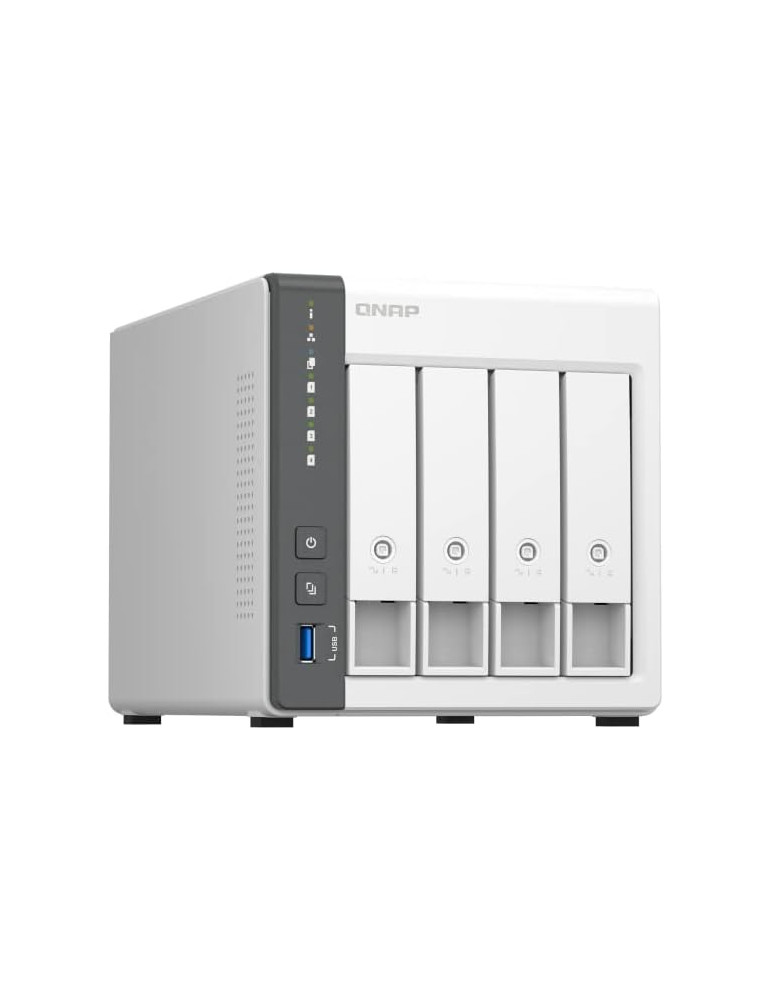 NAS устройство QNAP TS-433-4G-EU, 4-bay 3.5", ARM 4-core 2.0GHz, 4GB RAM, до 308TB, RAID 0/1/5/10, QTS 5.1.7 - 4711103080993 - 2
