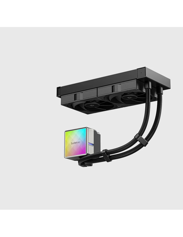 Водно охлаждане за процесор Sudokoo NEXAURA 240 BK, 2x120mm вентилатора, 280W капацитет, Меден водни блок, RGB ARGB, LGA1150/115