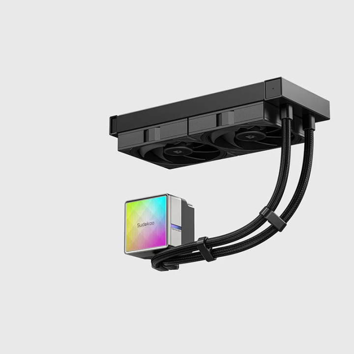 Водно охлаждане за процесор Sudokoo NEXAURA 240 BK, 2x120mm вентилатора, 280W капацитет, Меден водни блок, RGB ARGB, LGA1150/115
