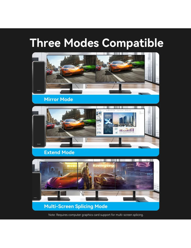 Кабел Vention DisplayPort v2.1 M/M, 2m, черен, 16K@60Hz, екраниран - HGBHH - 10