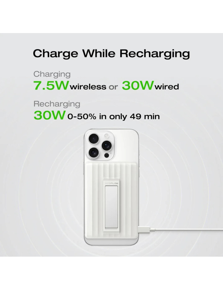 Преносима батерия Ecoflow Rapid Mag 10K Qi, 10000mAh, USB-C 30W, Wireless Charging 7.5W - EF-RAPIDQI1-10K-B-EU - 7