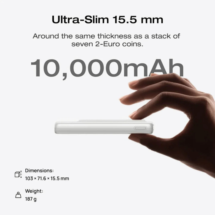 Преносима батерия Ecoflow Rapid Mag 10K Qi, 10000mAh, USB-C 30W, Wireless Charging 7.5W - EF-RAPIDQI1-10K-B-EU - 8