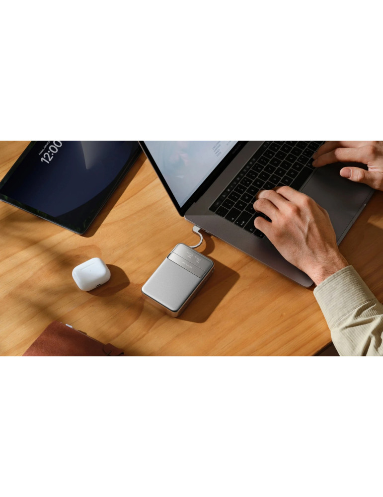 Външна батерия Ecoflow RAPID 10K EF-RAPID10000-EU, 10000mAh, USB-C 2x, Wireless Charging Qi 2.0, 65W, сребристо - EF-RAPID10000-