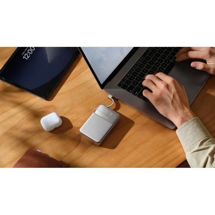 Външна батерия Ecoflow RAPID 10K EF-RAPID10000-EU, 10000mAh, USB-C 2x, Wireless Charging Qi 2.0, 65W, сребристо - EF-RAPID10000-