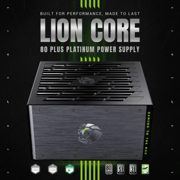 Захранване Gamemax Lion Core 1000P, 1000W ATX 3.1, 80Plus Platinum, Full Modular, 135mm вентилатор - 2155-1000R0002 - 8