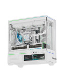 Кутия за компютър Thermalright TL-M10 Vision White, mATX, Mini Tower, 4x120mm ARGB, 9.16" LCD дисплей, USB-C - TL-M10-VISION-WH-