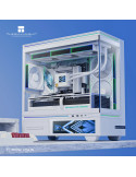 Кутия за компютър Thermalright TL-M10 Vision White, mATX, Mini Tower, 4x120mm ARGB, 9.16" LCD дисплей, USB-C - TL-M10-VISION-WH-
