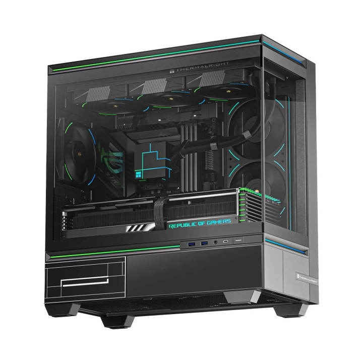 Кутия за компютър Thermalright TL-M10 Black, mATX Mini Tower, 4x120mm ARGB, Tempered Glass - TL-M10-BK-FAN4-M - 1