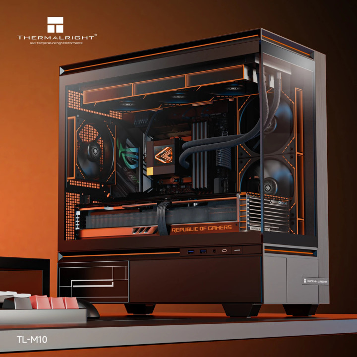 Кутия за компютър Thermalright TL-M10 Black, mATX Mini Tower, 4x120mm ARGB, Tempered Glass - TL-M10-BK-FAN4-M - 4
