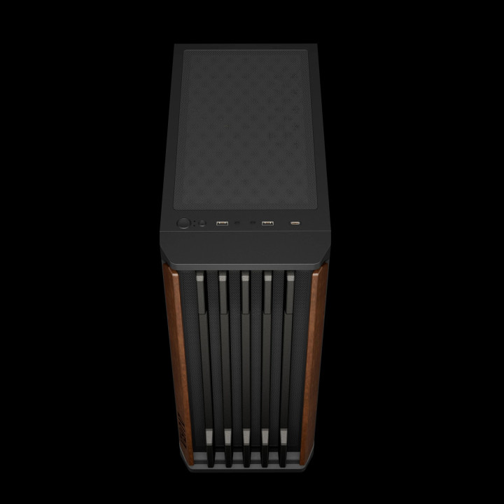 Кутия за компютър Gamdias AURA GC11 Wood Black, Middle Tower ATX, Tempered Glass, 4x 120mm вентилатори, USB-C - GAMDIAS-AURA-GC1