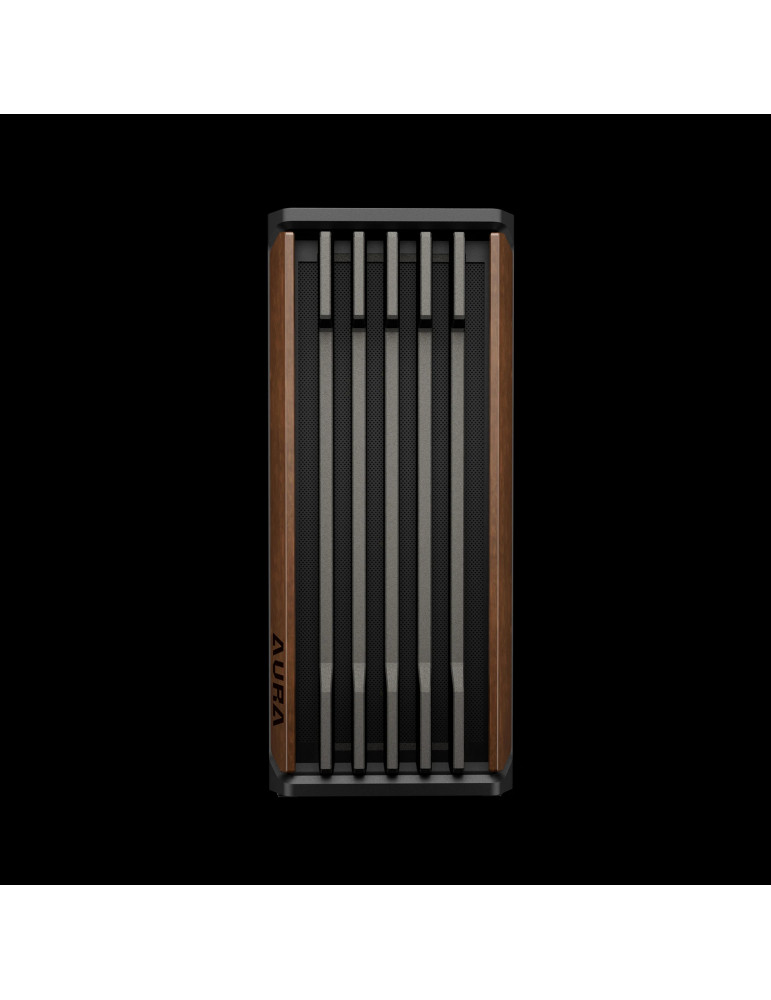 Кутия за компютър Gamdias AURA GC11 Wood Black, Middle Tower ATX, Tempered Glass, 4x 120mm вентилатори, USB-C - GAMDIAS-AURA-GC1