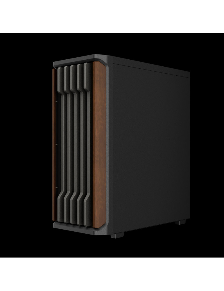 Кутия за компютър Gamdias AURA GC11 Wood Black, Middle Tower ATX, Tempered Glass, 4x 120mm вентилатори, USB-C - GAMDIAS-AURA-GC1