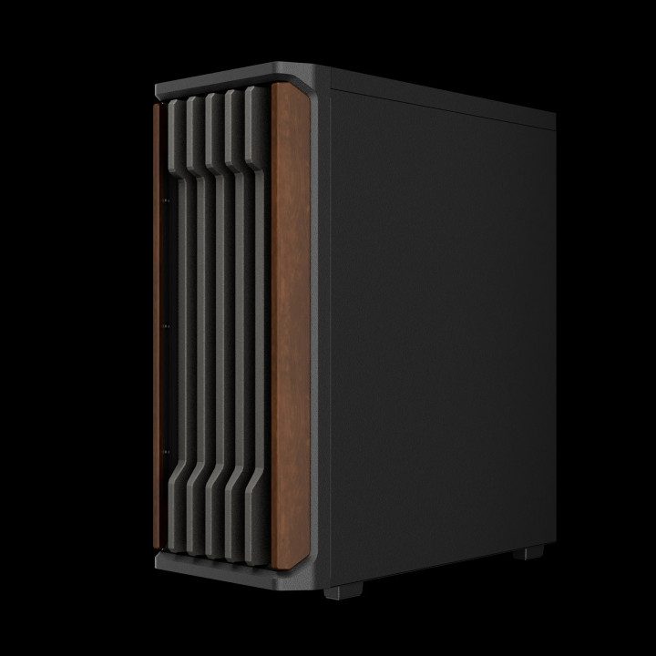 Кутия за компютър Gamdias AURA GC11 Wood Black, Middle Tower ATX, Tempered Glass, 4x 120mm вентилатори, USB-C - GAMDIAS-AURA-GC1