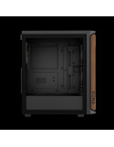 Кутия за компютър Gamdias AURA GC11 Wood Black, Middle Tower ATX, Tempered Glass, 4x 120mm вентилатори, USB-C - GAMDIAS-AURA-GC1