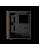 Кутия за компютър Gamdias AURA GC11 Wood Black, Middle Tower ATX, Tempered Glass, 4x 120mm вентилатори, USB-C - GAMDIAS-AURA-GC1