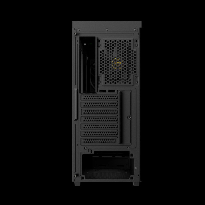 Кутия за компютър Gamdias AURA GC11 Wood Black, Middle Tower ATX, Tempered Glass, 4x 120mm вентилатори, USB-C - GAMDIAS-AURA-GC1