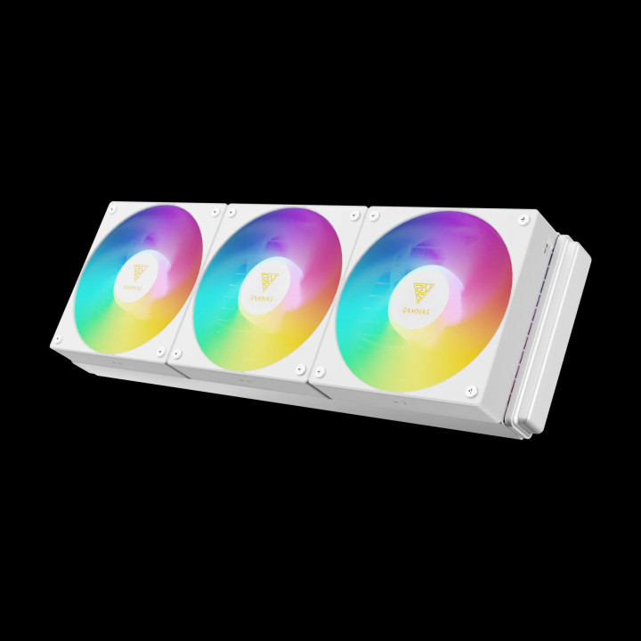 Водно охлаждане за процесор Gamdias AURA GL360 v2 WH, 360mm, 3x120mm вентилатора, aRGB, меден воден блок, 250W - AURA-GL360-V2-W