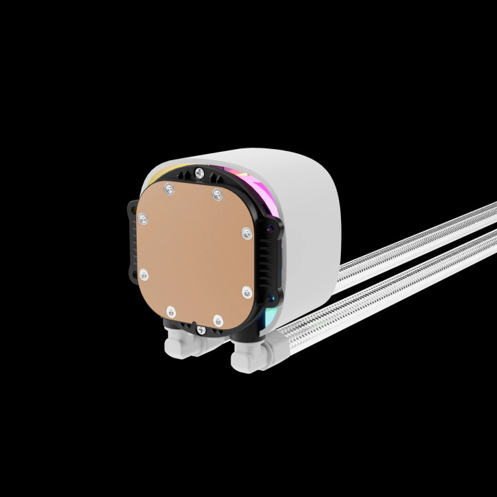 Водно охлаждане за процесор Gamdias AURA GL360 v2 WH, 360mm, 3x120mm вентилатора, aRGB, меден воден блок, 250W - AURA-GL360-V2-W