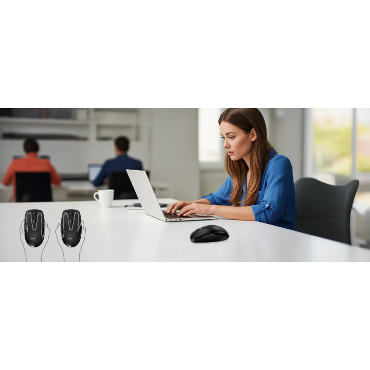 Безжична мишка Genius NX-7000XE, 2.4GHz, Оптична 1200 DPI, 3 бутона, AA батерия - NX-7000XE - 7