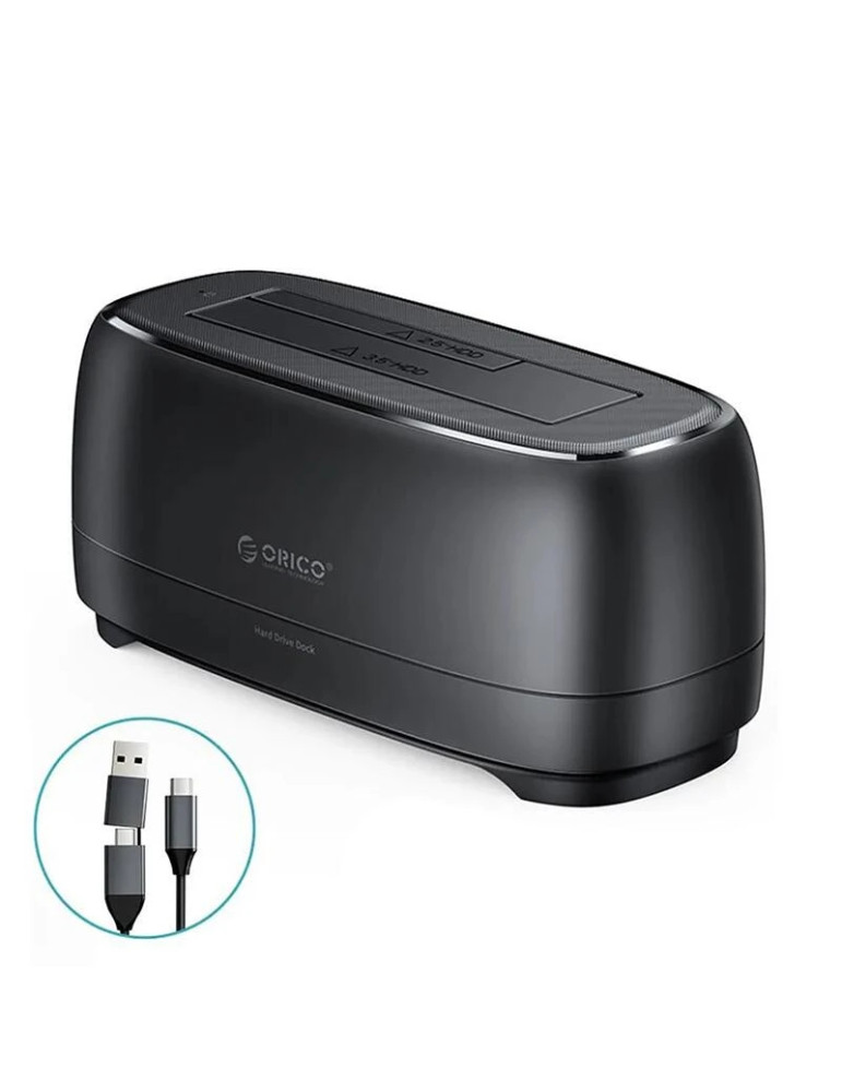 Докинг станция Orico DD18C3-EU-BK, USB 3.2 Gen 1 Type-C, SATA3, 2.5"/3.5" HDD/SSD, до 18TB, 5Gbps - DD18C3-EU-BK-BP - 1
