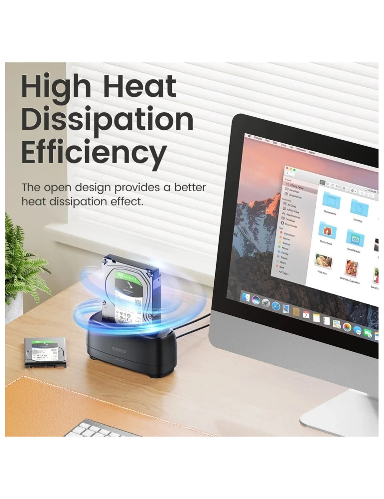 Докинг станция Orico DD18C3-EU-BK, USB 3.2 Gen 1 Type-C, SATA3, 2.5"/3.5" HDD/SSD, до 18TB, 5Gbps - DD18C3-EU-BK-BP - 4