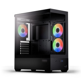 Кутия за компютър AeroCool P500D Digi-G-BK-v1, Middle Tower ATX, Tempered Glass, USB-C, 3x120mm A-RGB - ACCM-PN07033.11 - 1
