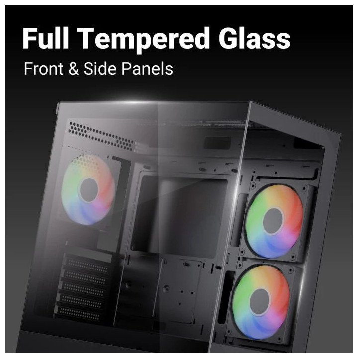 Кутия за компютър AeroCool P500D Digi-G-BK-v1, Middle Tower ATX, Tempered Glass, USB-C, 3x120mm A-RGB - ACCM-PN07033.11 - 6