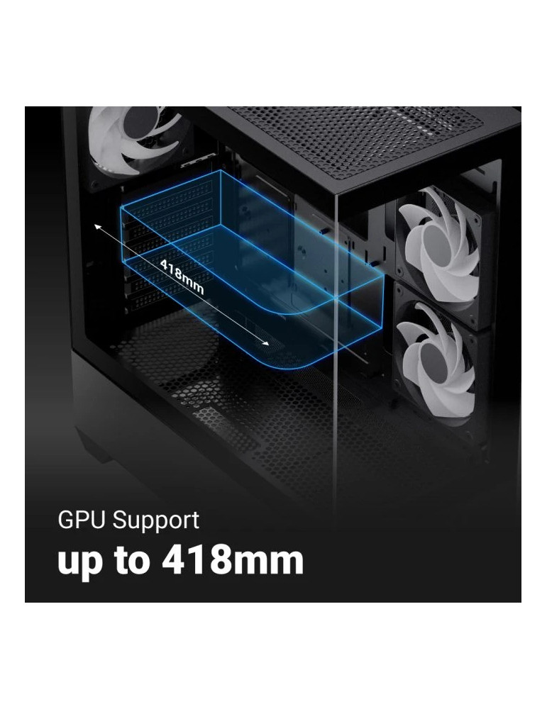 Кутия за компютър AeroCool P500D Digi-G-BK-v1, Middle Tower ATX, Tempered Glass, USB-C, 3x120mm A-RGB - ACCM-PN07033.11 - 10