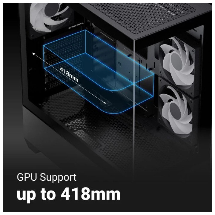 Кутия за компютър AeroCool P500D Digi-G-BK-v1, Middle Tower ATX, Tempered Glass, USB-C, 3x120mm A-RGB - ACCM-PN07033.11 - 10