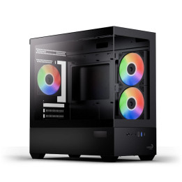 Кутия за компютър AeroCool P300D Digi-G-BK-v1, Mini Tower mATX, Tempered Glass, Digital Display, 3x120mm A-RGB - ACCS-PN05033.11