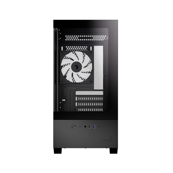 Кутия за компютър AeroCool P300D Digi-G-BK-v1, Mini Tower mATX, Tempered Glass, Digital Display, 3x120mm A-RGB - ACCS-PN05033.11
