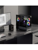 Кутия за компютър AeroCool P300D Digi-G-BK-v1, Mini Tower mATX, Tempered Glass, Digital Display, 3x120mm A-RGB - ACCS-PN05033.11