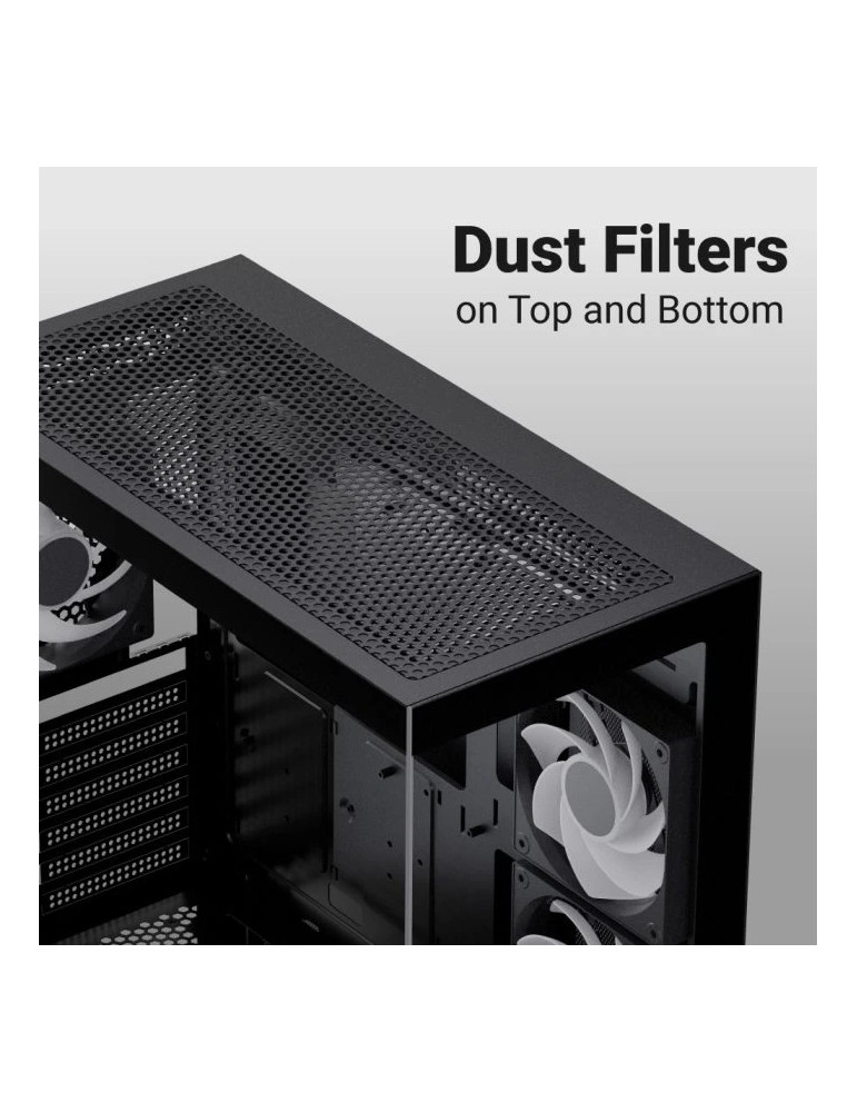 Кутия за компютър AeroCool P300D Digi-G-BK-v1, Mini Tower mATX, Tempered Glass, Digital Display, 3x120mm A-RGB - ACCS-PN05033.11