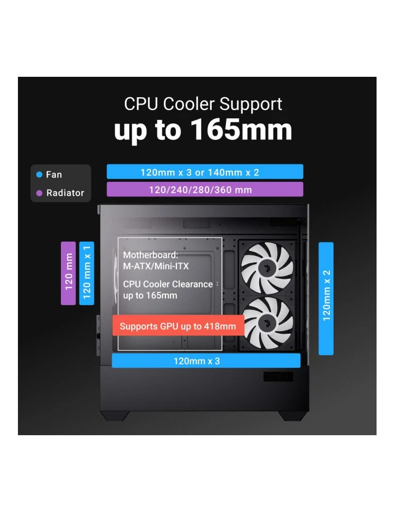 Кутия за компютър AeroCool P300D Digi-G-BK-v1, Mini Tower mATX, Tempered Glass, Digital Display, 3x120mm A-RGB - ACCS-PN05033.11