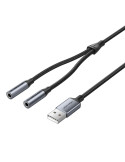 Външна звукова карта Vention USB 2-Port CVHHC, 3.5mm Stereo Jack x2, 48KHz 16bit, 2.1 Channel, 0.25m - CVHHC - 1