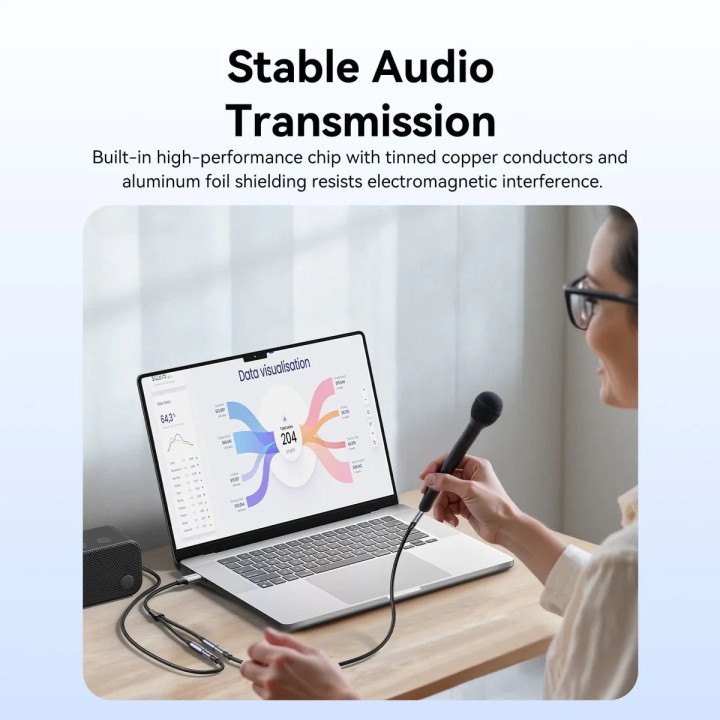 Външна звукова карта Vention USB 2-Port CVHHC, 3.5mm Stereo Jack x2, 48KHz 16bit, 2.1 Channel, 0.25m - CVHHC - 5