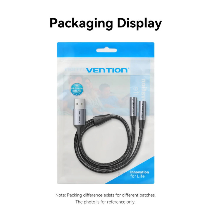 Външна звукова карта Vention USB 2-Port CVHHC, 3.5mm Stereo Jack x2, 48KHz 16bit, 2.1 Channel, 0.25m - CVHHC - 11