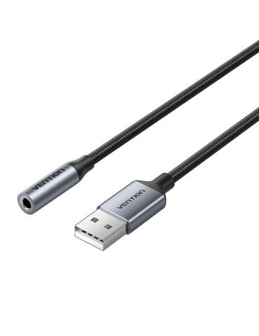 Външна звукова карта Vention CVFHC, USB-A, 3.5mm jack, 48KHz 16-bit 2.1 Channel