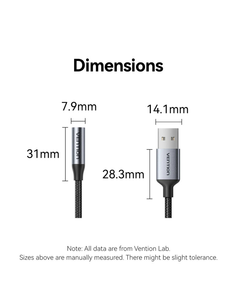 Външна звукова карта Vention CVFHC, USB-A, 3.5mm jack, 48KHz 16-bit 2.1 Channel - 10