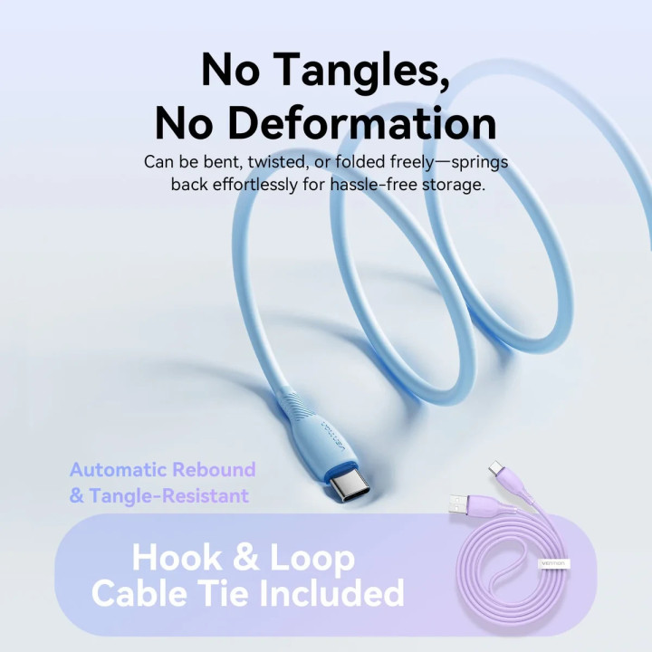 USB кабел Vention Type-A to Type-C 0.25M 3A - CTWBC - 7