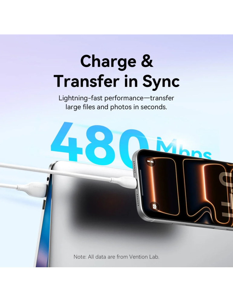 USB кабел Vention Type-A to Type-C 0.25M 3A - CTWBC - 9