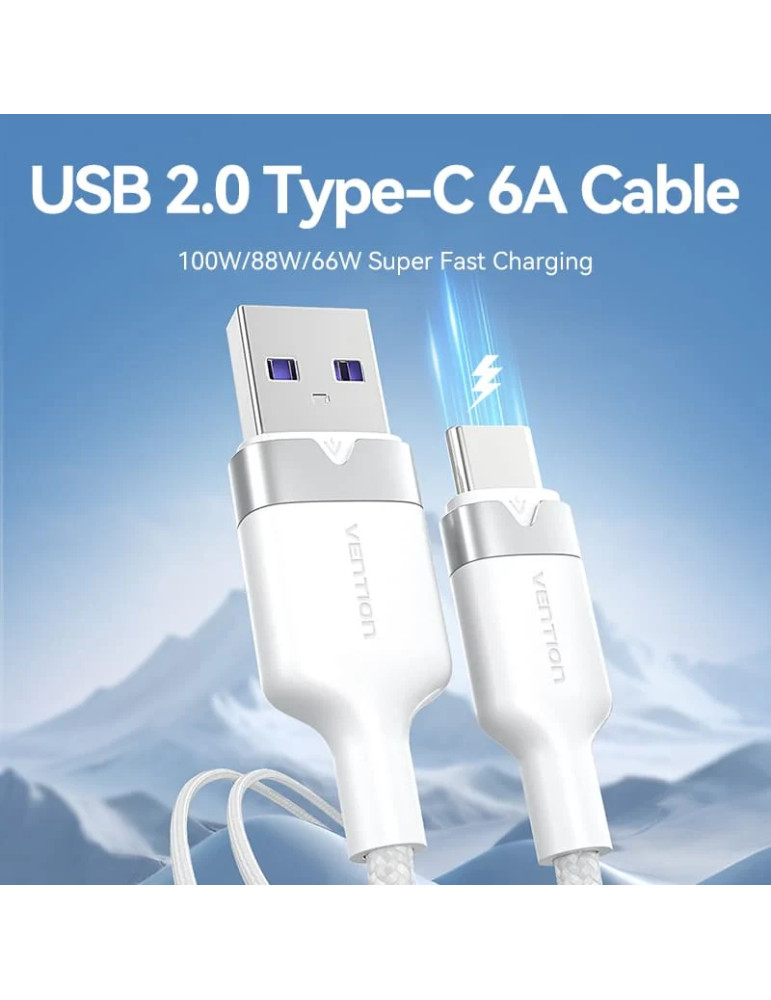 USB кабел Vention Type-A to Type-C 1.0M, USB 2.0, 6A Fast Charge, 480Mbps - CTOBF - 3