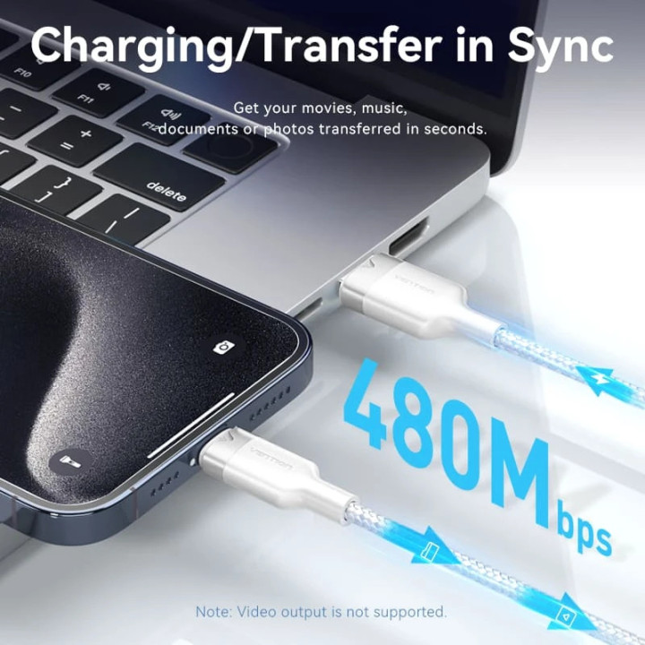 USB кабел Vention Type-A to Type-C 1.0M, USB 2.0, 6A Fast Charge, 480Mbps - CTOBF - 11