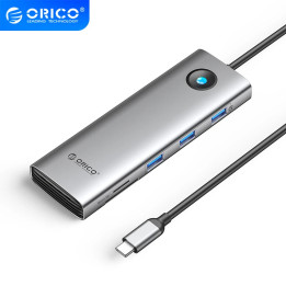 Докинг станция Orico PW11-9P-GY-EP, Type-C, HDMI, VGA, 3x USB 3.0, USB-C PD100W, LAN 1Gbps, SD/TF - PW11-9P-GY-EP - 1