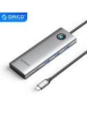 Докинг станция Orico PW11-9P-GY-EP, Type-C, HDMI, VGA, 3x USB 3.0, USB-C PD100W, LAN 1Gbps, SD/TF - PW11-9P-GY-EP - 1