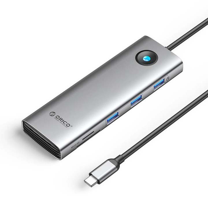 Докинг станция Orico PW11-9P-GY-EP, Type-C, HDMI, VGA, 3x USB 3.0, USB-C PD100W, LAN 1Gbps, SD/TF - PW11-9P-GY-EP - 2