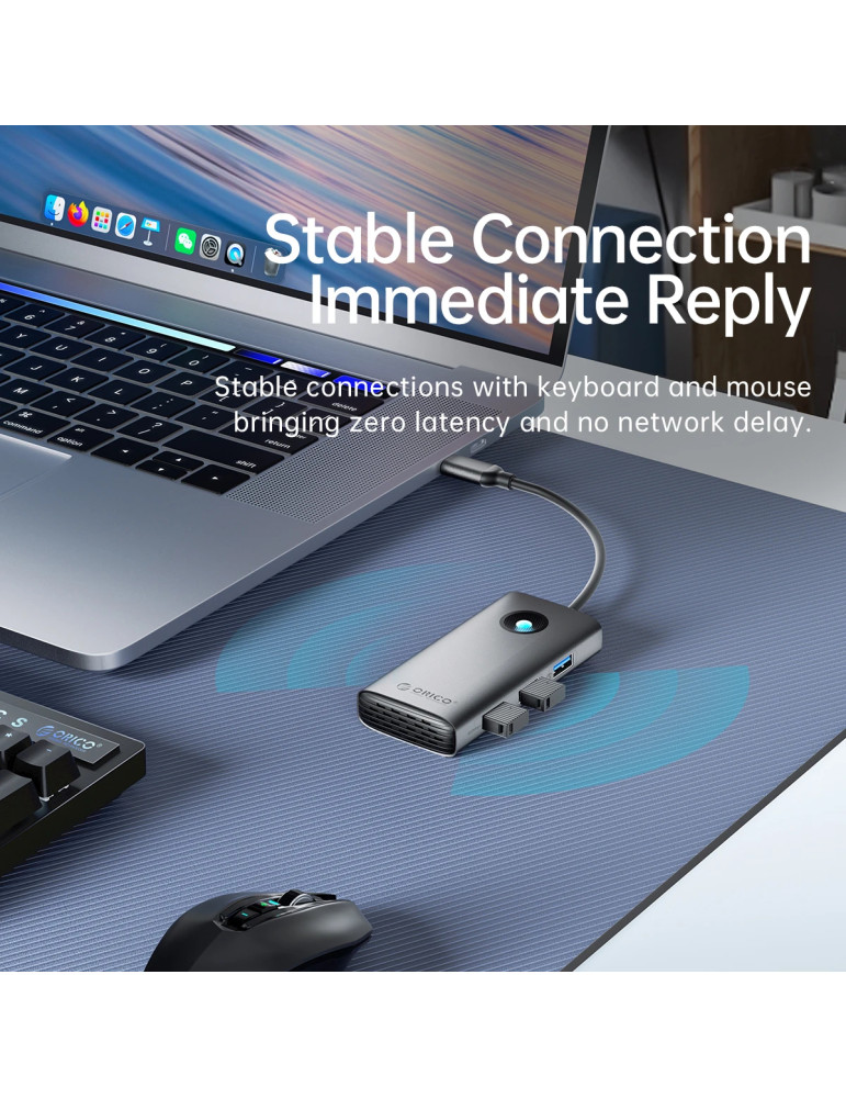 Док станция Orico PW11-6PCR-GY-EP, USB Type-C, HDMI, LAN 1Gbps, USB 3.0 x2, PD 100W - PW11-6PCR-GY-EP - 12