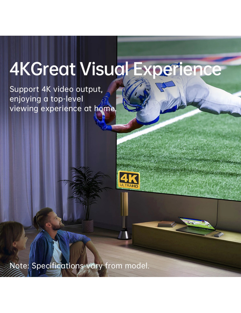 Докинг станция Orico PW11-6P-GY-EP, Type-C, HDMI, USB 3.0 x3, USB-C PD 100W, 4K 2160p - PW11-6P-GY-EP - 10